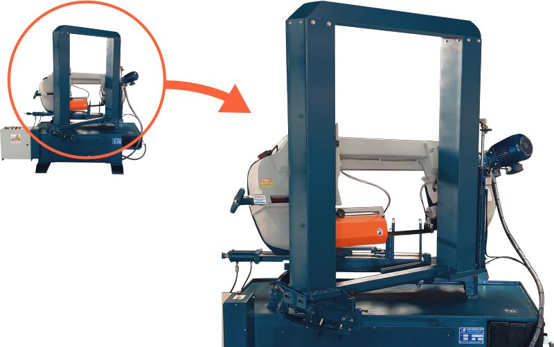Máquina Serra Fita horizontal Sramos 400 Hg-D dupla coluna giratória